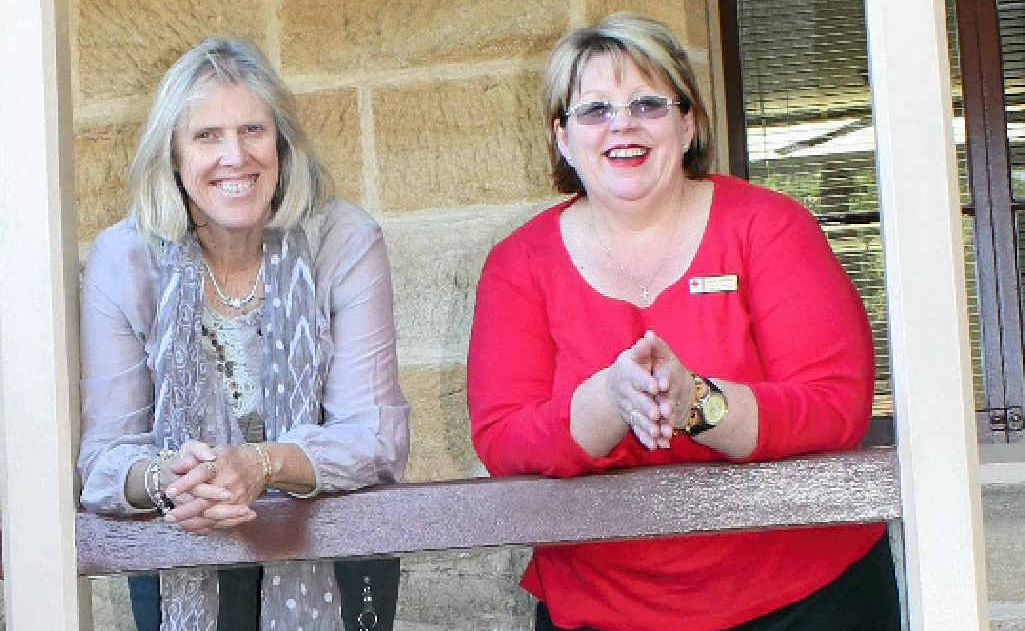 Central school principal Christine Dolley and the Red Cross’s Joanne McKinnon.
